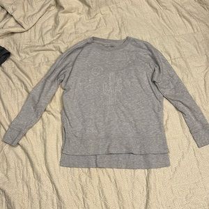 Light gray True craft sweater with embroidered cactus